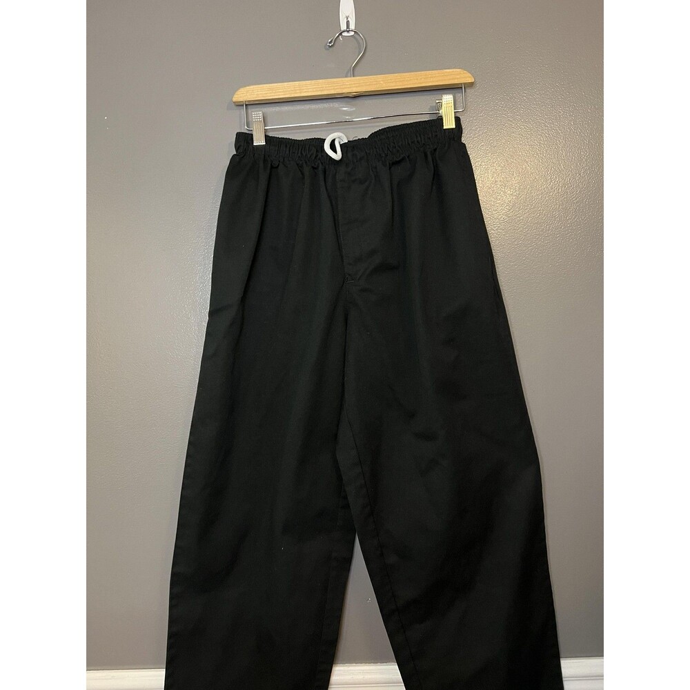 Cintas Pants Mens Medium Black Chino Elastic Waist Drawstring Workwear Pockets
